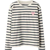 Name it Tröja - NkfTenisa - Gardenia m. Ränder - - 7-8 år (122-128) - Tröja