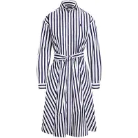 Ralph Lauren för kvinnor. 211891428001 Marinblå skjortklänning (44), Casual, Bomull, Lång ärm, Marino