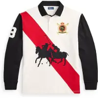 Ralph Lauren T-shirt 'VINTAGE' guldgul / röd / svart / vit