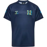 Hummel T-shirt - hmlShimmer - Dress Blues/Limeade - - 13 år (158) - T-shirt