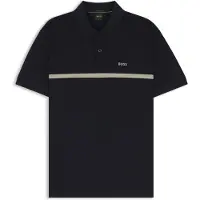 BOSS för män. 50553639 Paddy marinblå polotröja (S), Casual, Bomull, Kort ärm, Marino