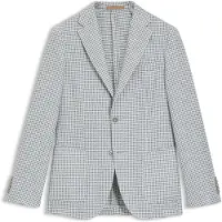 BOSS Slim-fit blazer in linen, silk and cotton