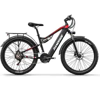 RANDRIDE 27,5 tum Elcykel Man Fullfjädrad Mountainbike SHIMANO Hydraulisk Broms 1000w E-cykel för Vuxen svart