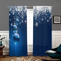 Household supplies MH 2 delar, Julkula snöflinga julgardiner -30% mörkläggning - lämpliga för vardagsrum, sovrum, kök, heminredning W150CM H166CM&Rod pocket