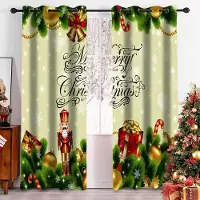 Yiran Furniture Jul Heminredning Gardiner Jul Nötknäppare Gåva 2 Paneler Gardiner Deluxe Vardagsrum Sovrum Fönsterdekor Fri Leverans 100W130H(CM)40x51in&Grommet Top