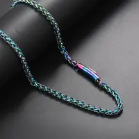 Allbestart Kölkedja Titanstål Halsband Blomkorgskedja Rostfri Kedja Nyckelbenskedja Herr- och Damsmycken 40cm