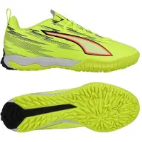 Puma Ultra 6 Play Mid + TT Unleashed - Gul/Svart/Röd/Gul Barn - Turf (TF), storlek 38