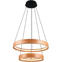 TRIO Lighting Pendellampa Lynwood, dimbar, Ljust trä, Vardagsrum / matsal, Trä