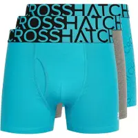 Crosshatch Mens Typan Boxershorts (Förpackning med 3) (Teal)