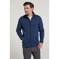 Mountain Warehouse Mens Idris III Fleecejacka med full dragkedja (Marin)