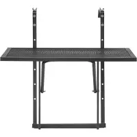 Vevor Hängbord för balkong, 46 x 61 cm fällbart balkongräcke i metall, barbord för utomhusbalkong för räcken, justerbart i 5 nivåer, passar räcken från 2,5 cm till 11,3 cm, serveringsbord för uteplats