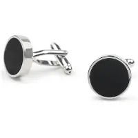 Suitable Manschettknappar Studs Runda Silver Svart
