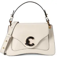 Coccinelle Beige Kalvskinn Bos Taurus Axelväska