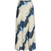 Vila Kjol 'VIEllette' beige / marinblå / vit
