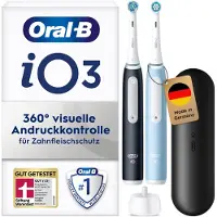 Oral-B eltandborste iO3 Duo Matt Black / Ice Blue
