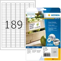 Herma - Papper - matt - självhäftande - vit - 25.4 x 10 mm 4725 etikett (er) (25 ark x 189) etiketter