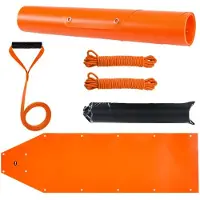 Vevor Hjortsläde, 185 x 58 cm, 250 kg kraftig gårdssläde, rivsäker PE-glidmatta med rep och handtag, förtjockad vilttransportör för ved, isfiske, jakt