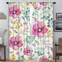 Household supplies MH Vackra Blommor Gardiner för Vardagsrum Gardiner Mörkläggningsgardiner 2 Delar Halloween Dekoration Rullgardiner Avskärmning Kök Elegant W50xH70cmx2pcs-CL