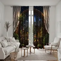 Household supplies MH 2 stycken HD digital svart europeisk nattgardin heminredningsstil dekoration vardagsrum sovrum slitage stång gardineffekt W52H63inchW132H160cm