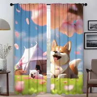 Household supplies MH Den älskade Shiba Inu Fönstergardinen för Rum 2 Paneler Eleganta Rumsgardiner Halloweendekoration Rullgardiner Heminredningsgardiner W60xH90cmx2pcs-CL