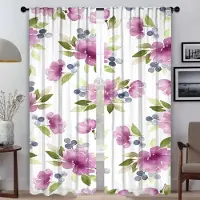 Household supplies MH Fönstergardin för Rum 2 Paneler Skönhet Blommor Mörkläggningsgardiner Avskärmning Halloween Dekoration Tyll för Sovrum Vardagsrum Kök W50xH70cmx2pcs-CL