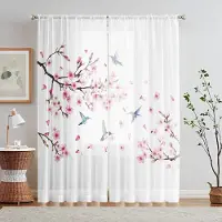 Household supplies MH 2 Delar HD Digital Amerikansk Liten Gul Blomtryck Gardiner Heminredningsstil Inredning Vardagsrum Sovrum Stångkanal W52H63inchW132H160cm