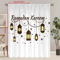 Household supplies MH 2 delar - Ramadan-serien - Ramadan gynnsam - Tryckt gardin - Polyestermaterial - Lämplig för sovrum, vardagsrum, arbetsrum 30Wx65L(76x165CM)x2