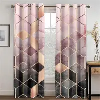 Household supplies MH 3D Svart Guld Dali Textur Gardiner Europeisk Lyx Heminredning Skuggande Gardiner 2 Paneler Vardagsrum Sovrum Fönstergardiner (50Wx50H)x2(CM)&Grommet Top