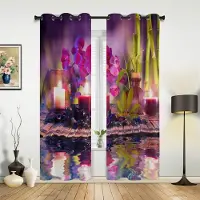 Household supplies MH Orkidé Daggdroppe Zensten Pil Bambugardiner för Sovrum Vardagsrum Draperier Kök Barnrum Fönstergardin Heminredning 135W x 60H(cm) x1