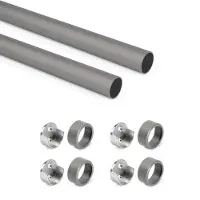 Emuca Set Med Runda Garderobsstänger 0.75 M 2 Enheter