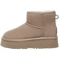 EVER AU Kvinnor/Damer Dämpad Klassisk Kossuede Mini Boots (Brun)