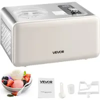 Vevor automatisk glassmaskin med inbyggd kompressor, 2 liter utan förfrysning, elektrisk sorbetmaskin, 3 lägen kompressorglassmaskin för hemmakök