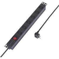 Sygonix SY-6736980 Förgreningsdosa 19 6x Svart Skyddskontakt 1 st