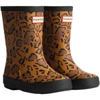 Hunter Gummistövlar - Kids First Leopard Tryck - Rik Tan/Sadel - - 27 - Gummistövlar