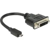 DeLOCK 65563 HDMI / DVI Adapter [1x HDMI hane D Mikro - 1x DVI-hona 24+5 pol] Svart 20.00 cm