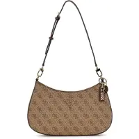 GUESS Axelremsväska 'NOELLE II TOP ZIP SHOULDER BAG' brun / ljusbrun