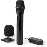 Nedis Trådlöst Mikrofon Set | 20 Kanaler | 1 mikrofon | Kardioid | 70 Hz - 13 kHz | 1000 Ohm | -95 dB | Volymkontroll | Svart