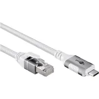 Goobay 74180, 10 m, Cat6, F/UTP (FTP), USB Type-C, RJ-45, Vit