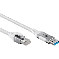 Goobay 74163, 10 m, Cat6, F/UTP (FTP), USB Type-A, RJ-45, Vit