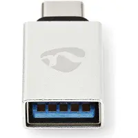Nedis USB-C(tm) Adapter | USB 3.2 Gen 1 | USB-C(tm) Hane | USB-A Hona | 5 Gbps | Rund | Nickelplaterad | Silver | Kartong med täckt fönster