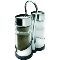 Jamon IBILI 768700 Salt- och pepparset, Rostfritt stål, Silver/Transparent, 10 x 8 x 4 cm