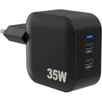 Sinox PRO 230V 2xUSB-C PD-laddare 35W svart