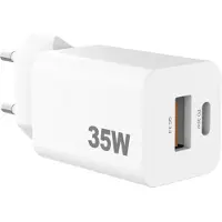 Sinox beslag Sinox PRO väggladdare USB-A+USB-C PD 35W. Vit, inomhus, AC, 20 V, Vit