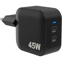 Sinox PRO 2xUSB-C PD-laddare 45W, svart