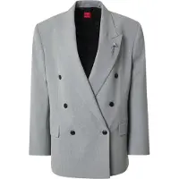 HUGO Relaxed-fit blazer with enamel flower brooch