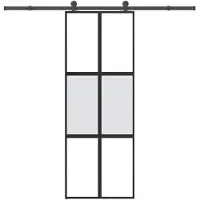 vidaXL Skjutdörr med beslagset härdat glas och aluminium 76x205 cm