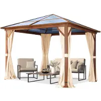 TOOLPORT Paviljong, Hardtop Forest Deluxe, champagnefärgad, 3x3m i ekoptik