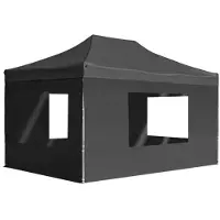 vidaXL Hopfällbart partytält med väggar aluminium 4,5x3 m antracit