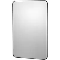 Vevor Väggmonterad sminkspegel, 0,15" tjock, 24" x 36" spegel med aluminiumram och explosionssäker film, reptålig spegel med Z-formad konsol, passar för badrum/sovrum/vardagsrum