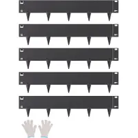 Vevor stålkantlist, 5-pack 39 x 5 tum rostbeständig metallkantlist, böjbar trädgårdskant, kraftig gräsmatta, enkel att installera, rabattgångavdelare svart